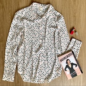 H&M Pink and Black Dotted Blouse